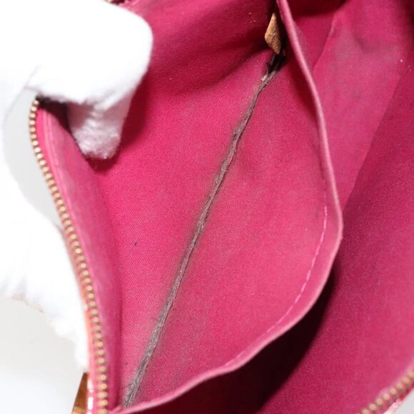 LOUIS VUITTON Vernis Ikat Pochette Accessoires Pouch Red Pink M90042 Auth 144929 - Picture 14 of 16